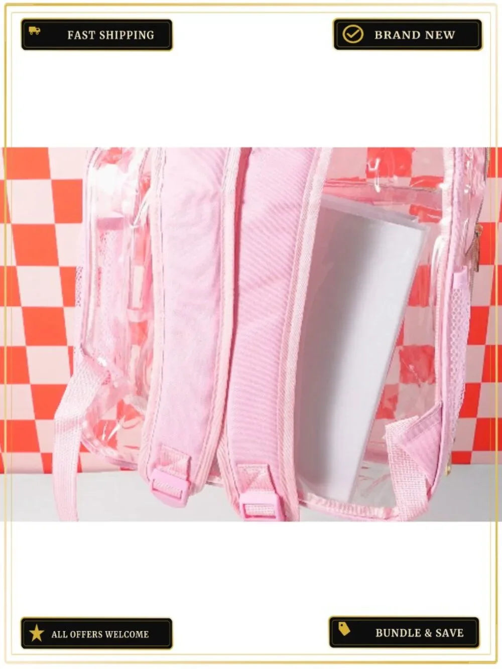 Clear Unicorn Backpack Set for Girls - PVC Stationery Kit with Lunch Bag Pencil